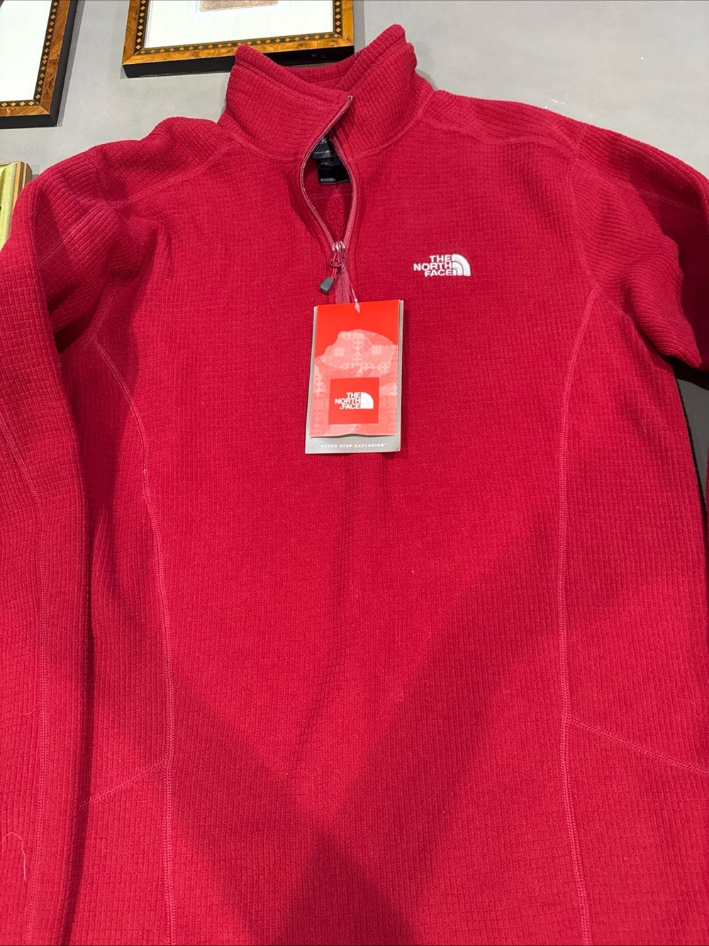 The North Face Men’s Red Zip-Up Sweater Pullover
